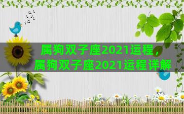 属狗双子座2021运程，属狗双子座2021运程详解