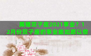 属猪双子座2021事业？12月份双子座的事业能如愿以偿