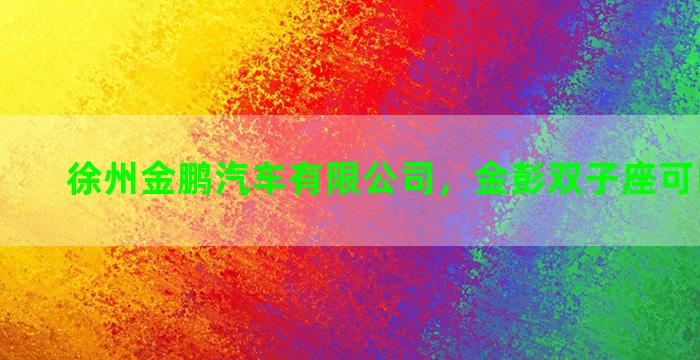 徐州金鹏汽车有限公司，金彭双子座可以上牌吗