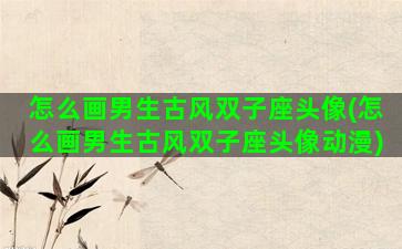 怎么画男生古风双子座头像(怎么画男生古风双子座头像动漫)