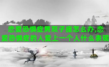 恋爱恐惧症男双子座怎么办,恋爱恐惧症的人爱上一个人什么表现