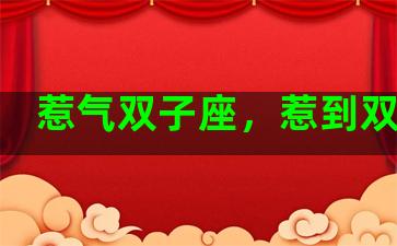 惹气双子座，惹到双子座