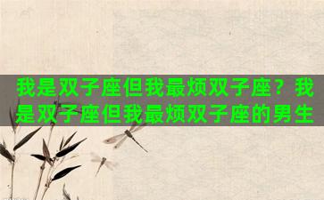 我是双子座但我最烦双子座？我是双子座但我最烦双子座的男生