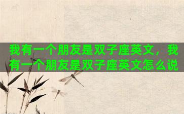 我有一个朋友是双子座英文，我有一个朋友是双子座英文怎么说
