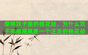 摩羯双子座的桃花劫，为什么双子和摩羯就是一个注定的桃花劫