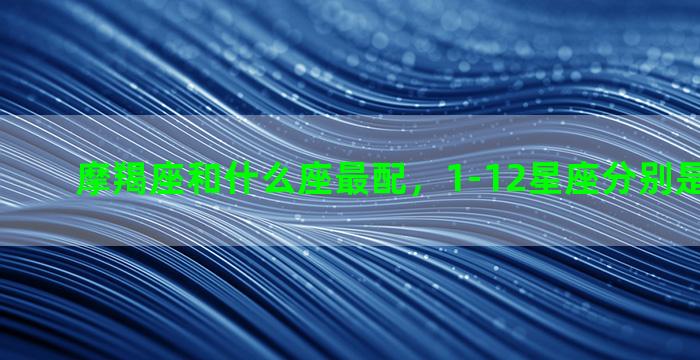 摩羯座和什么座最配，1-12星座分别是什么星座