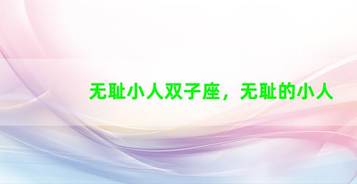 无耻小人双子座，无耻的小人