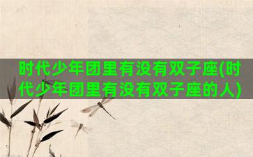 时代少年团里有没有双子座(时代少年团里有没有双子座的人)