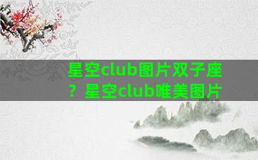 星空club图片双子座？星空club唯美图片