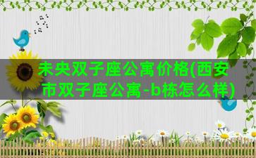 未央双子座公寓价格(西安市双子座公寓-b栋怎么样)