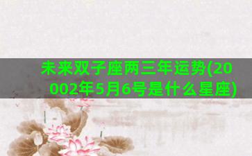未来双子座两三年运势(20002年5月6号是什么星座)