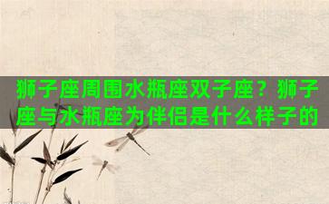 狮子座周围水瓶座双子座？狮子座与水瓶座为伴侣是什么样子的
