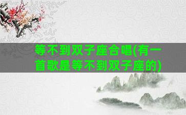 等不到双子座合唱(有一首歌是等不到双子座的)