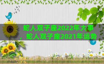 蛇人双子座2022年大事，蛇人双子座2021年运势