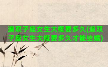 追双子座女生大概要多久(追双子座女生大概要多久才能结婚)