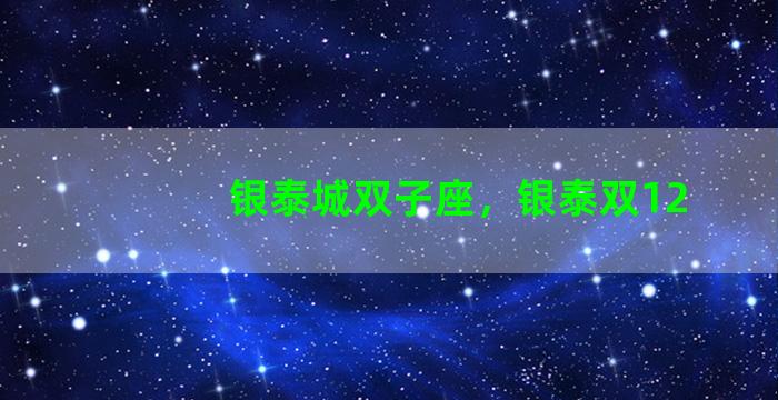 银泰城双子座，银泰双12