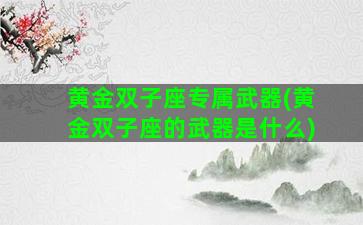 黄金双子座专属武器(黄金双子座的武器是什么)